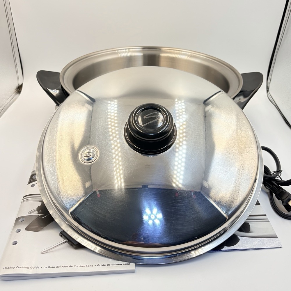 Saladmaster Electric Skillet 12" T-304/T316L Stainless Steel Oil Core SA012OCU - Picture 3 of 9